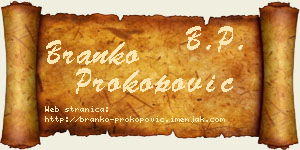 Branko Prokopović vizit kartica
